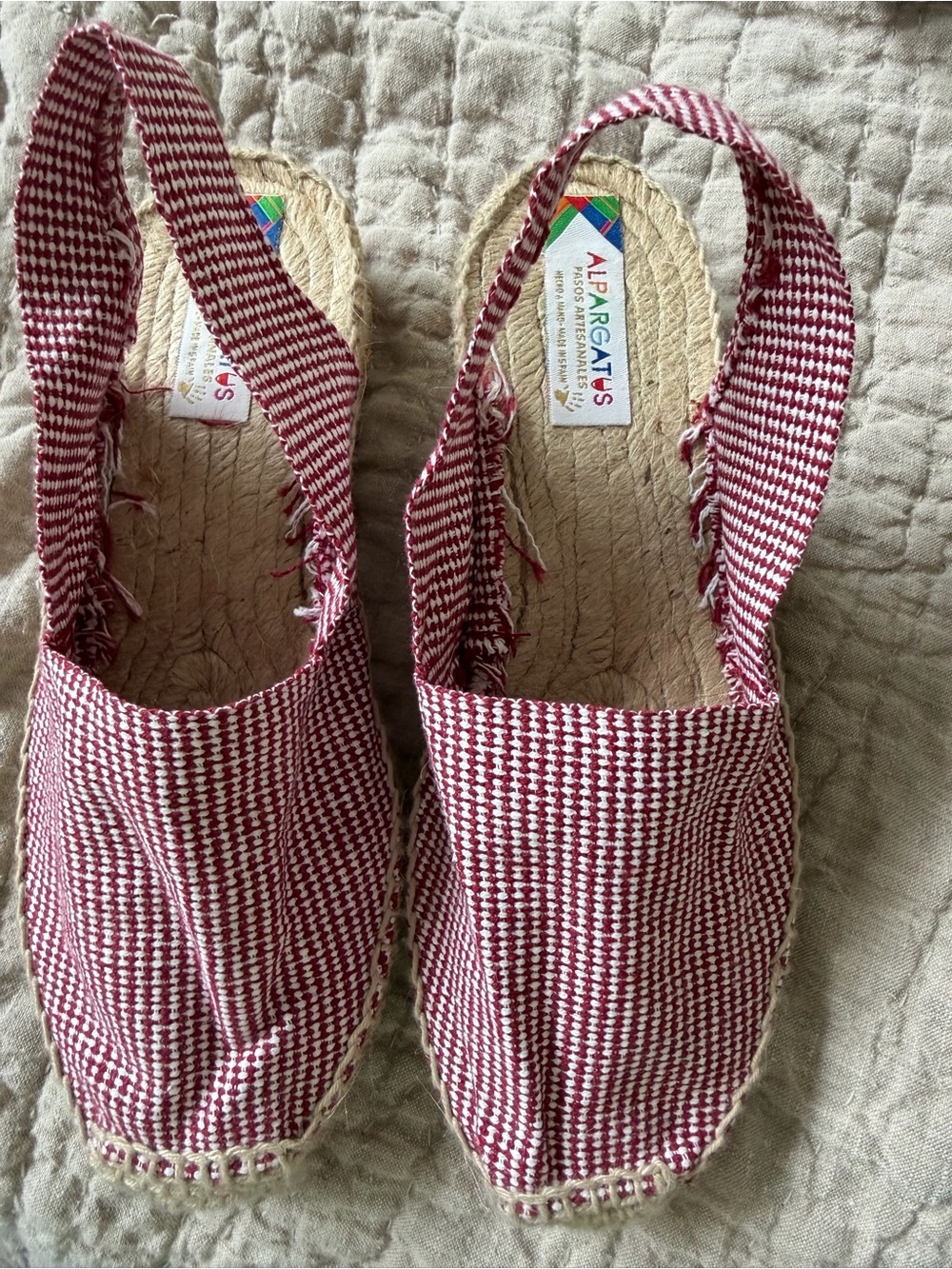 Solida Red Woven Slingback Espadrilles by